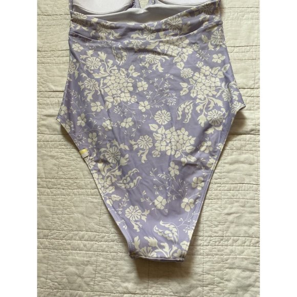 Summersalt Vintage Floral Halter Plunge One Piece Swim Bathing Suit Size 2 - Picture 6 of 10